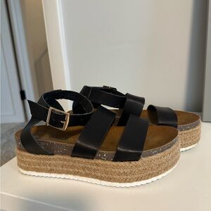 Platform Leather Sandals